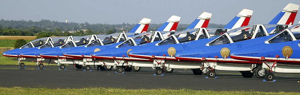 Patrouille de France flight demonstration team of the French Air Force during preparations for an air show Patrouille de France flight demonstration team of the French Air Force during preparations for an air show